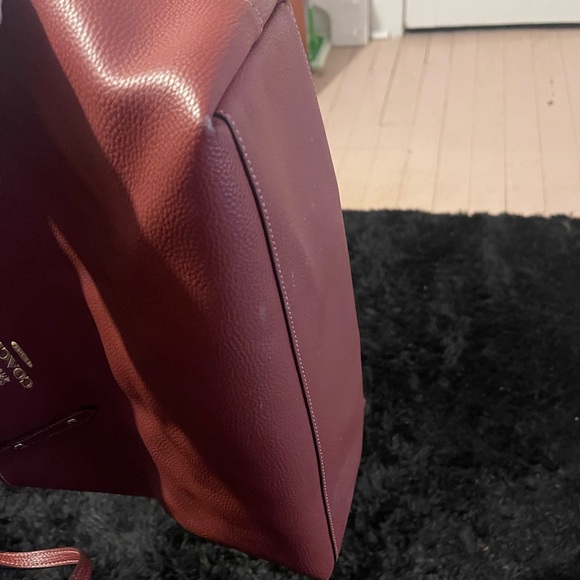 Coach Burgundy Leather Tote Bag - Picture 7 of 10